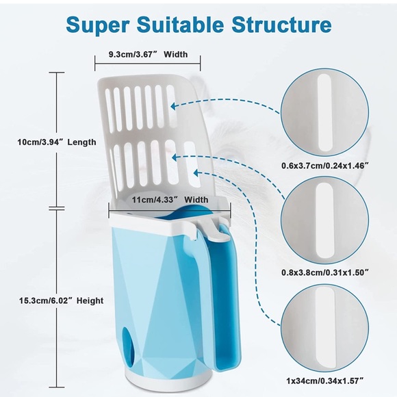 Cat Litter Scoop with 150 Bags - Integrated Litter Scooper with Litter Box - Picture 9 of 10